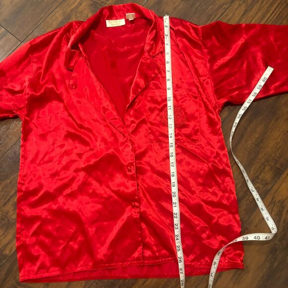 Victoria's Secret Gold Label size Small Red Valentine's Button Down Pajama Top - Picture 6 of 7